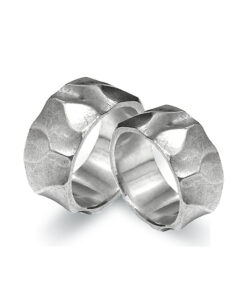 Goldschmied Trauringe Weissgold mit Muster ohne Diamanten (CEL7)