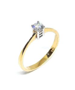 Damenring, Weiß- und Gelbgold 585, mit 0,30 ct Diamanten (AR009)