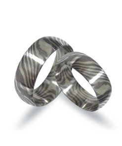 Mokume Gane Trauringe Silber 925- Palladium 500 (CEL115)
