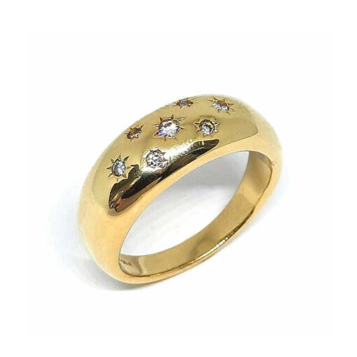Damenring/ Herrenring, Gelbgold 750, mit und 0,20 ct Diamanten (DR005)